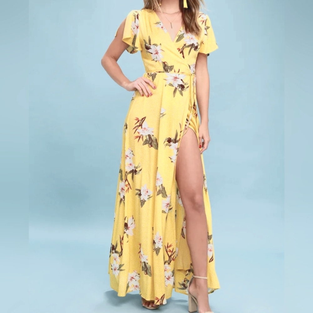 Lulus Heart of Marigold Women's Wrap Dress Size Small